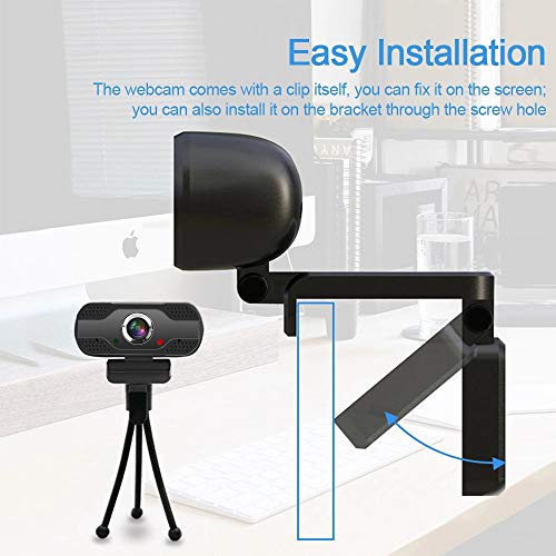 Entweg Webcam Câmera de videoconferência 1080P Full HD Live Streaming Web Cam com microfone embutido