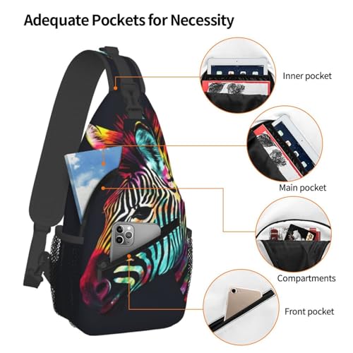 Bolso de pecho cruzado para hombre colorido arcoíris miniatura 4