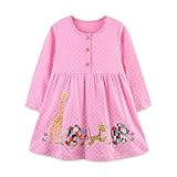 Modèle: cette belle robe plissée de fille d'hiver d'automne imprimée avec de jolies motifs de licorne/arc-en-ciel/dinosaure/papillon/fleurs, si votre fille la porte, elle deviendra une belle princesse. Rendez votre fille plus à la mode, attrayante.