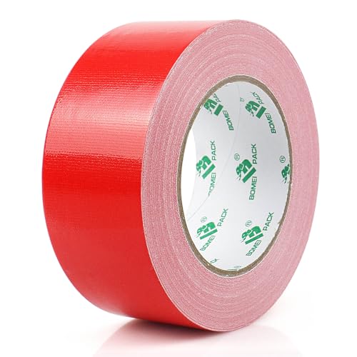 BOMEI PACK 50mm レッド ダクトテープ ヘビーデューティ,50mm*30y,防水,手で切れる,強靭,残留物なし,柔軟,全天候型,修理用,家庭用,業務用 (レッド)