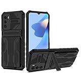 Bohefo Case for Oppo A16/A16S/A54S 4G CPH2269 Case with Wallet Cover Detachable Card Holder, Built-in Kickstand Shockproof Protective Phone Cover for Oppo A16 Black