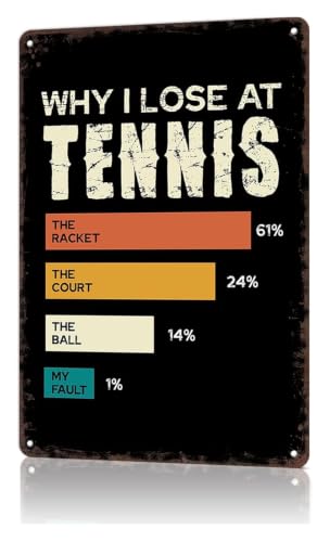 Distressed Tin Sign Tennis Loss Explanation Diagram Hilarious Wall Hanging For Cafe Pub Sports Bar 8 X 12 inch