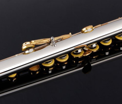 Image of Glory Closed Hole C Flute With Case, Tuning Rod and Cloth and Gloves, Nickel /Laquer