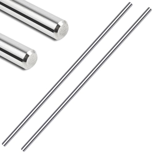 2 PCS 8mm 304 Stainless Steel Rods SS rods, Solid Metal Round Rods for DIY Crafts Industrial Use, Metalworking 305 mm/ 12 inch Length (2, 8mm（5/16inch）)