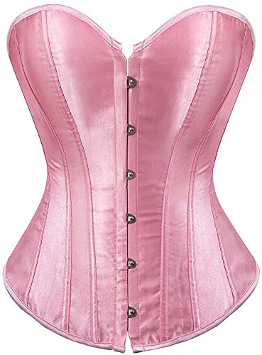 Lista de Corsés y bustiers para Mujer de esta semana. 48 ADELCE - Body sexy para mujer, con tirantes y corsés con cordones, talla S-6XL, Rosado, M