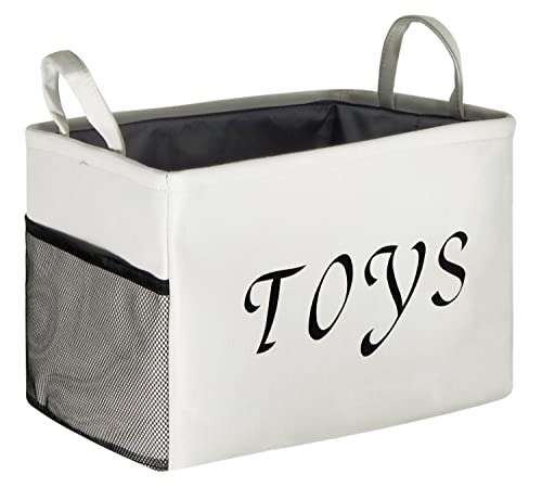 Image of Rectangular Nursery Storage Basket, Canvas Organizer, Large Kids Storage Box Hamper for Children's Toys, Books, Boys and Girls Gift Basket