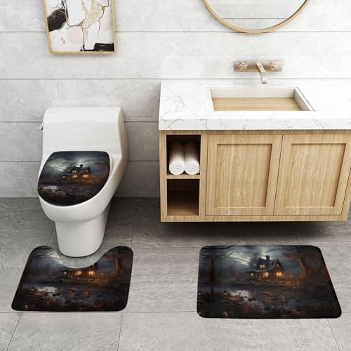 Tapis antidérapant de bain rectangle et U Horror House 61x40,6 cm pour WC - 4