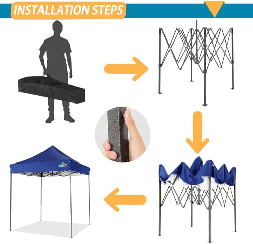 Image of COBIZI 10x20 Pop Up Canopy Tent,Heavy Duty(Dark Blue Gray No Sidewalls)