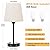 Mini Bedside Lamps for Bedrooms Set of 2 - Nightstand Bedroom Lamps with USB C Port and AC Outlet Charging, Dimmable Touch Small Bed Side Table Lamp, Black Night Stand Light for Kids/Guest Room