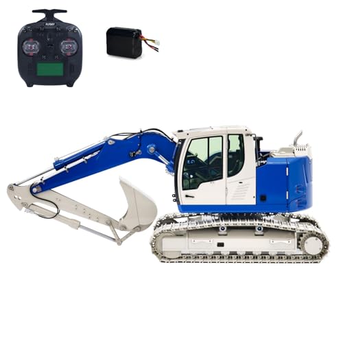 TOUCAN RC HOBBY JDM-208 1/14 Metal RC Hidráulico Tracked Excavadora R920 3CH 2 brazos Control Remoto Excavadora Modelo Flysky ST8 Radio Sin Ruidos RTR