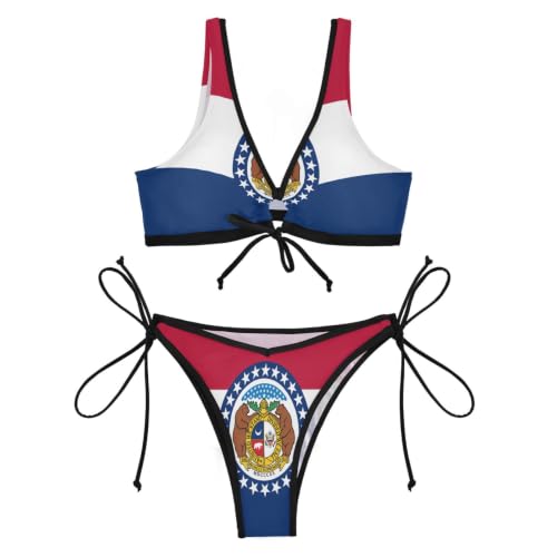Bikini de cuerda cómodo para bronceado óptimo bandera Missouri 4