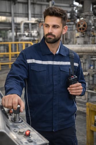 Image of CLUB TWENTY ONE Workwear Men's Safety Cotton Jacket with Reflective Piping
