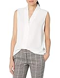 Blumenmuster Calvin Klein Damen Solid Sleeveless V-Neck Top Anzugjacke, Business-Stil, cremefarben, Mittel