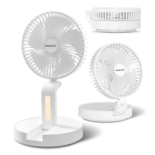Geek Aire Personal Cooling Fan that Blow Cold Air, Portable Rechargeable Desk Fan with LED, Oscillating Standing Table Fans, Battery Powered Floor Fan for Bedroom, Travel, Dorm, Cruise RV Essentials