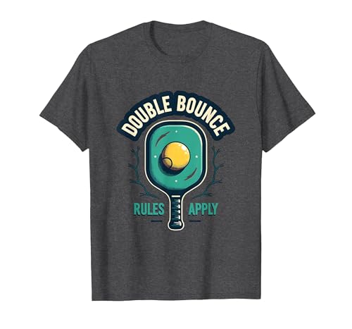 Double Bounce Rules Apply Pickleball Design T-Shirt, Men, Dark Heather Grey, Medium