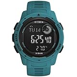 AVTREK Outdoor Digital Compass Watch Men Survival Watch Military Watches Waterproof Tactical Altimeter Altitude (Blue)