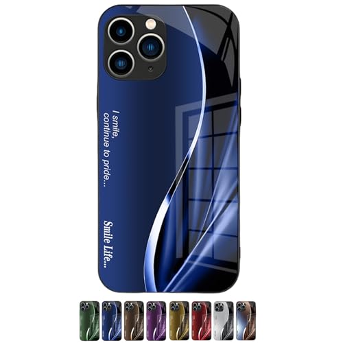 Curranet Dazzle Color Flow Case for iPhone, HD Gradient Glass Back Panel, Full-Cover Anti-Drop Simple Case for iPhone 12 13 14 1