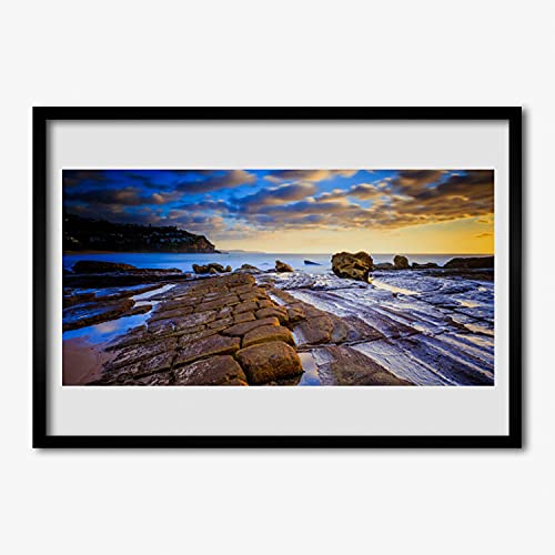 Cadre en MDF avec photo de plage affiche encadrée 70x50 cm Tulup
