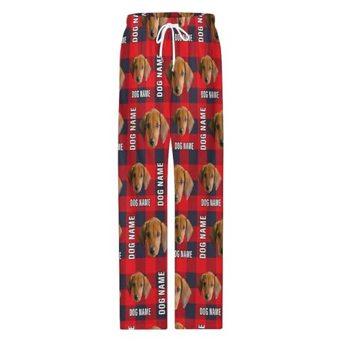 Custom Men's Pajama Pants with Face, Personalized Photo Lounge Pants Christmas Pajamas Bottoms PJ Pants for Dog Lover2