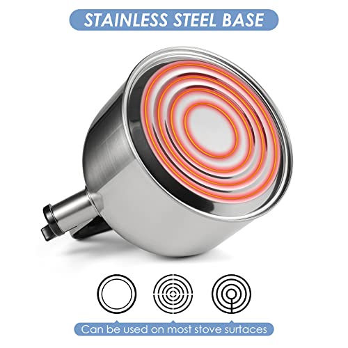 Koocovel Tea Kettle Stovetop,Food Grade Stainless Steel Tea Kettle,Camping Kettles For Boiling Water,Hot Water Fast To Boil (4.2Quart/4L) #TOP4