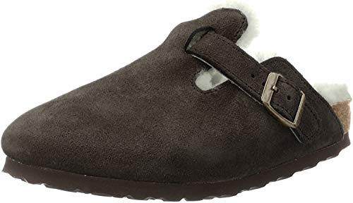 Birkenstock Classic Boston Fur - Zuecos unisex, Marrón (Marron (Mocca)), 36
