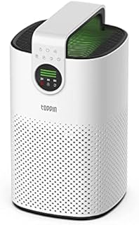TOPPIN HEPA Air Purifier for Home Bedroom up to 473.6 ft² with Fragrance Sponge, Child Lock, 3 Fan Speeds, H13 True HEPA Filter for 99.97% Pollen, Allergies, Pets Hair, Dander, Dust
