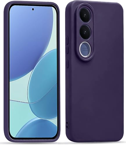 Image of FIRST MART Matte Silicone Back Cover for Vivo V70 FE - Purple