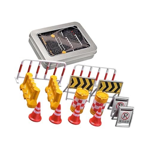 Poystng Ensemble de barrières de Circulation Miniatures, Couleur d ' Avertissement, barrages Routiers en Plastique, Accessoires de Figurines pour micropaysage, réglage de la Table de