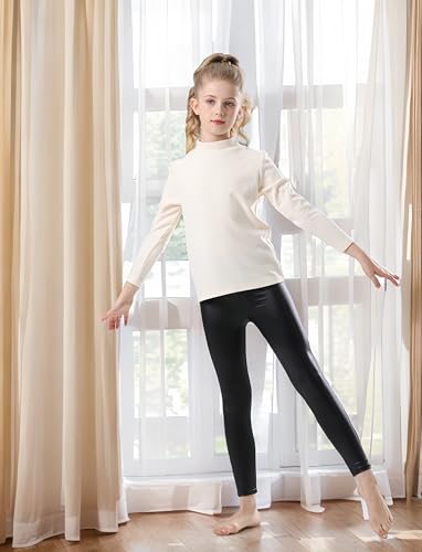 Girls Faux Leather Pants Stretch Leggings Tights Kids Pants3