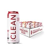 CLEAN Cause Zero Calorie Zero Sugar Yerba Mate Variety Pack, Organic Energy Drink Alternative (16oz