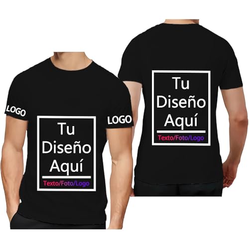 Fyralune Camiseta Personalizada para Hombre/Mujer –Personalizar Camisetas Graciosas 4 Caras con Fotos, Logos y Textos Divertidos – Ropa Personalizada para Amigos, Parejas y Equipos
