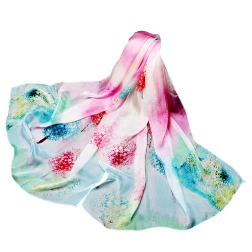 Foulard soie femme contre le froid léger grand châle doux