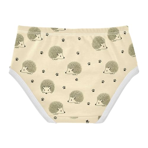 Girls' Underwear Cute Hedgehog Footprints Yellow Toddle Brief Panties 23019402