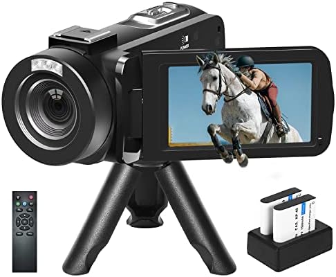 VJIANGER Video Camera Camcorder Full HD 1080P 30FPS Vlogging Camera 24MP IR Night Vision Video Recorder 18X Zoom Digital Camera with Remote Control, 2 Batteries