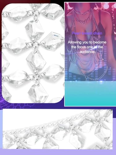 Aukmla Crystal Bra Body Chain Top Silver Rhinestones Halter Crop Tops Beach Bikini Chest Chains Body Jewelry for Women3