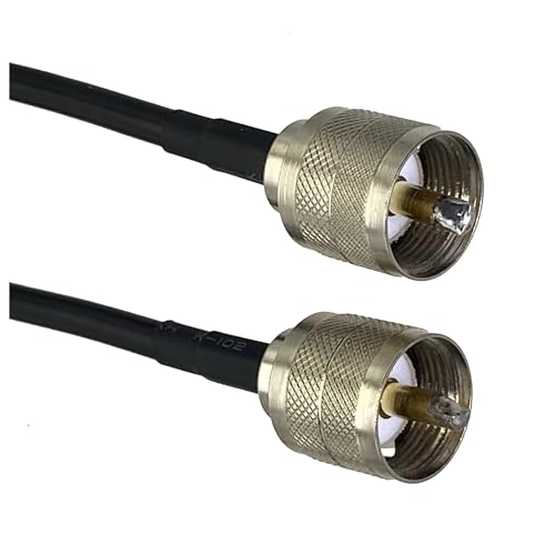 Kensut?n RG58 UHF PL259 SO239 - UHF/N/BNC/SMA �I�X�v���O�����X�W���b�N �X�g���[�g�����p RF �W�����p�[ �s�O�e�[���P�[�u�� 6�C���`�`10M(PL259 to PL259,10inch (25CM))