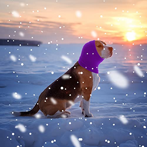 cobee Beruhigende Ohrenschützer für Hunde, Ohrenschützer für Hunde Lärmschutz Haustier Ohrenklappe Kopfwickel Ohren Kapuzenpullover zur Geräuschunterdrückung für Pflege Baden (M, Violett)