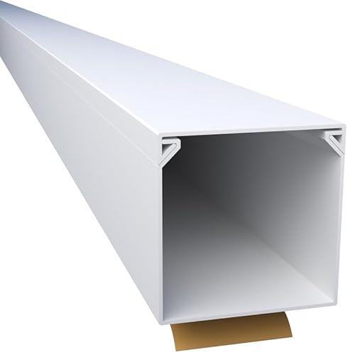 CILSON WDK4040SW 3700280 Kabelkanal Selbstklebend 40x40mm 20m, Weiß - 20 Stück 1 m / 1000 mm, Großzügiges Volumen, Sichere Kabelorganisation