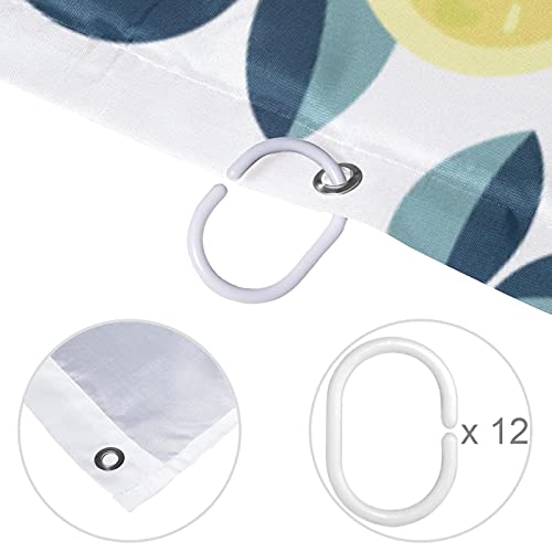 Rideau de douche imperméable motif feuilles de citron 183x183 cm