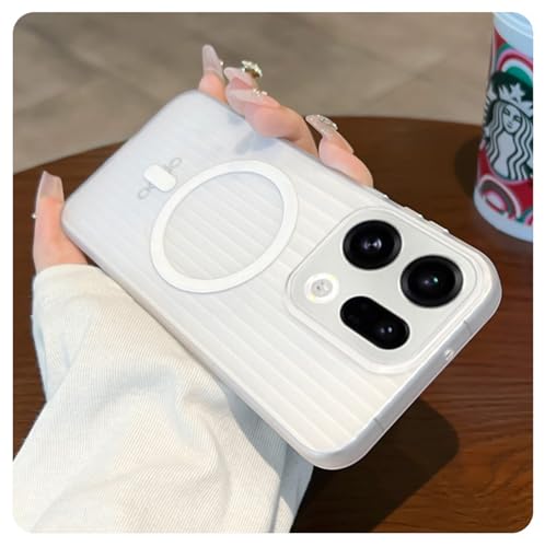 Image of Kapa Wave Magnetic Frosted Grip Back Cover for Oppo Find X9 | [MagSafe Compatible] Wireless Charging, Slim, Metal Buttons Matte Finish Back Case (White)