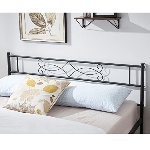 Vecelo 14" Full Size Metal Platform Bed Frame With Headboard,Premium Steel Slat Support No Box Spring Needed,Noise-Free Anti-Slip,Easy Assembly #TOP5