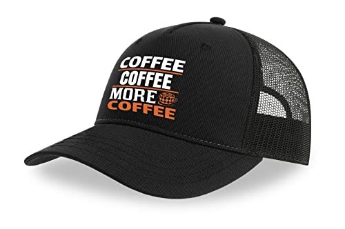 Casquette de camionneur More Coffee contre la chaleur en été noir