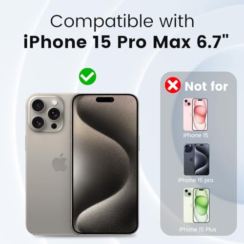 for iPhone 15 Pro Max Case, Dual Layer Shockproof Full Body Cover Military Grade Drop Protection Heavy Duty Protective Phone Case for Apple iPhone 15ProMax 6.7 inch (Grey/Rose) by Ballaber - Image 6