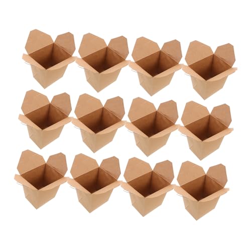 OKUMEYR 50 Uds. Cajas Para Llevar Para Comida Fría, Comida Caliente, Contenedores De Comida Con Mango De Alambre, Contenedores De Cubo De Comida China Para Suministros De Recuerdo De