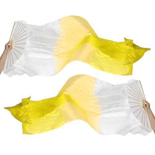 Voile de soie pour éventail de danse ultra fluide avec monture en bois