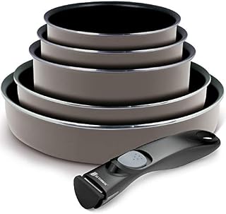 Battrinox 189952 Set of 6 Pans and Pans for All Hobs including Induction Cookers Black