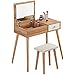 Meerveil Dressing Table with Movable Mirrior Large Storge Space Compartments and Drawers ...