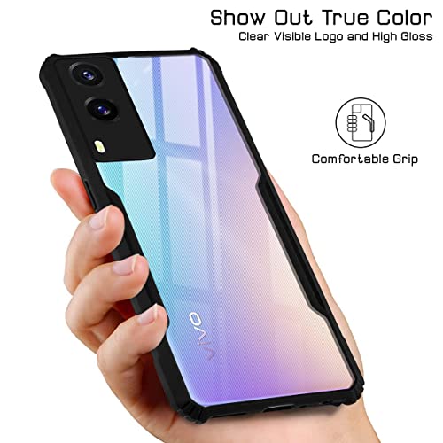 Image of Jkobi Back Cover Case for Vivo V21e 5G (Shockproof with Polycarbonate Clear Panel | Professional Black)