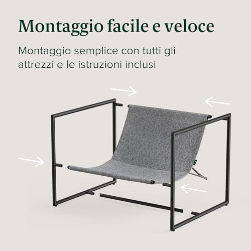 Zinus Poltrona Salotto Moderna a Fionda Aidan - Sedia da Lettura con Struttura In Metallo e Imbottitura in Schiuma a Scaglie - Assemblaggio Facile e Senza Attrezzi - Avena