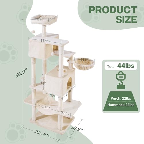 Torre para Gatos de Interior 66 Pulgadas con Rascador miniatura 3